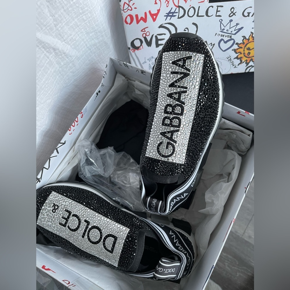 Dolce & Gabbana Black Sorrento slip-on sneakers | Size 38.5